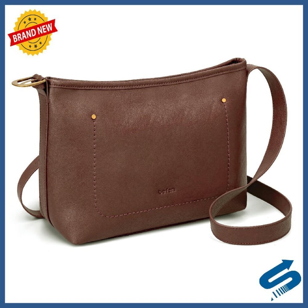 Genuine Leather Crossbody Bag RFID Blocking Medium Shoulder Purse